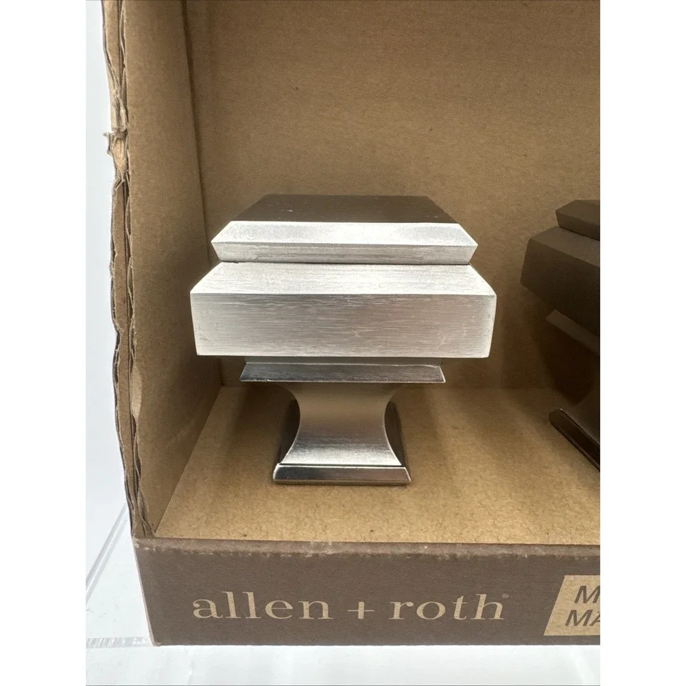 Allen + Roth Mix & Match Brushed Nickel Aluminum‎ Curtain Rod Finials #634452